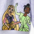thumbnail image 4 of Disney Princess Toddler Girls Hoodies Jasmine/Belle/Tiana/Rapunzel Purple Border Paterrn Zip-Up Varsity Jacket Sizes 2-6, 4 of 7