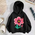 thumbnail image 7 of Wilak Girls Flower Print Hoodies Sweatshirts Pullover Long Sleeve Casual Cute Kids Fall Tops Black 2T, 7 of 7