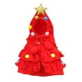 thumbnail image 3 of Xmas Tree Cape with Santa Hat Dogs Cat Christmas Costume for Cats Dogs Red M, 3 of 8