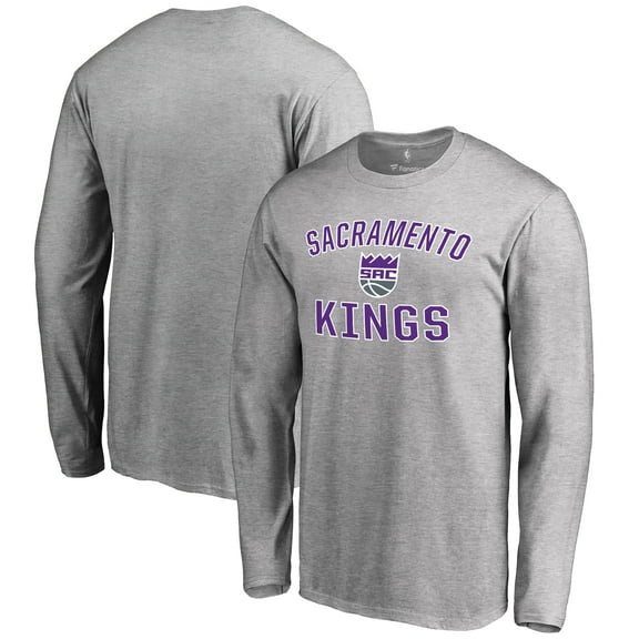 Men's Ash Sacramento Kings Victory Arch Long Sleeve T-Shirt