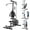 full black, variant on Cable Machine, LAT Pull Down Machine, LAT Row Cable Machine with High and Low Pulley Station, Heavy Duty Back Workout Machine with Leg Support for Home Gym Body Training