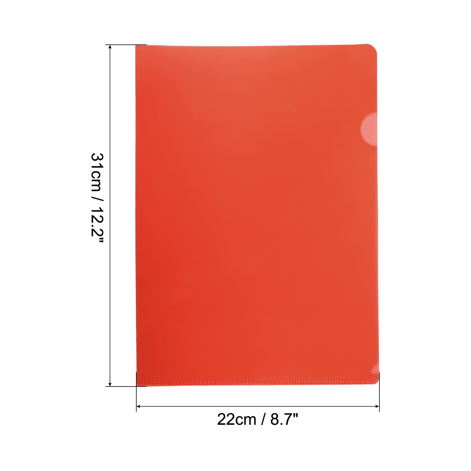 Unique Bargains L Type Folders File Project Pockets Clear Paper Document for Office Red