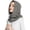 Grey, variant on Oversize Hooded Scarf Hat Knit Balaclava for Women Men Winter Neck Gaiters Beanie Skull Cap Drawstring Neck Warmer