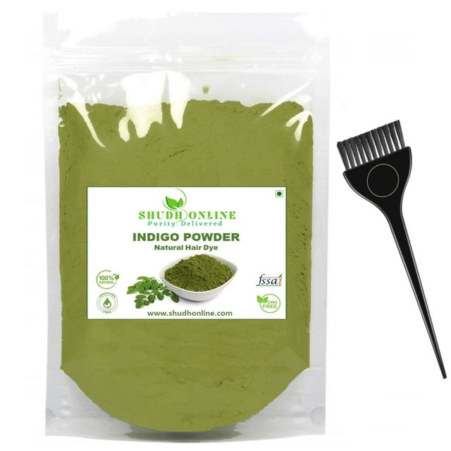 Polvo índigo para cabello orgánico (7 oz - 200 g) Tinte para el cabello índigo puro Neela Powder Indigofera Tinctoria Herbs - Colorea tu cabello negro (0,45 lb)
