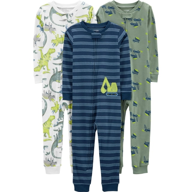 Pajamas Simple Joys de Carter's Baby Boys, paquete de 3 unidades, algodón, 5 T