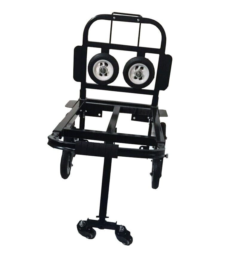 Climbing Stairs Hand Truck Black Carbon Steel Universal Two Spare Tires Climb Stairs Haul Goods