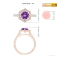 thumbnail image 5 of ANGARA Natural Round 1.15 ct Amethyst Ring with Hexagonal Diamond Halo in 14K Rose Gold for Women (Size-7mm) | February Birthstone, Anniversary, Jewelry Gift for Women | Natural Amethyst Ring, 5 of 9
