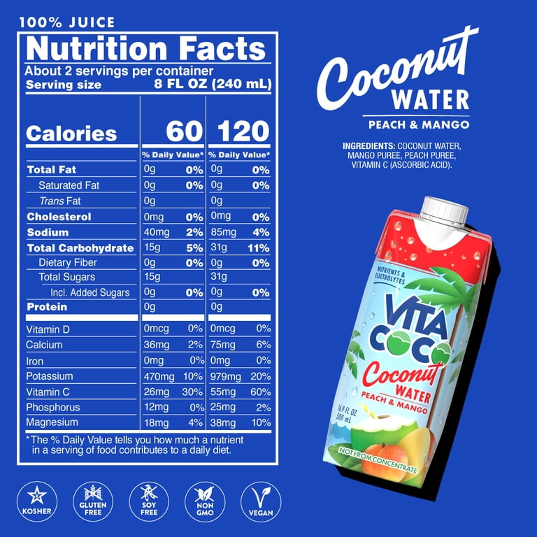 Vita Coco Peach & Mango, 16.9 fl oz, 12 Pack photo 8