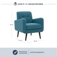 thumbnail image 5 of BELLEZE Hasting Arm Chair Comfy Fabric Upholstered Tufted Accent Chair Single Sofa for Bedroom Living Room with Wooden Legs, Blue, 5 of 7