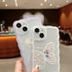 thumbnail image 5 of Funda compatible con iPhone 14 con diseño de oso floral de dibujos animados, estética femenina, fina, suave, de TPU transparente (rosa claro), 5 of 8