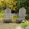 thumbnail image 2 of Afuera Living 34"W Outdoor Eucalyptus Wood Adirondack Chair in Gray, 2 of 7