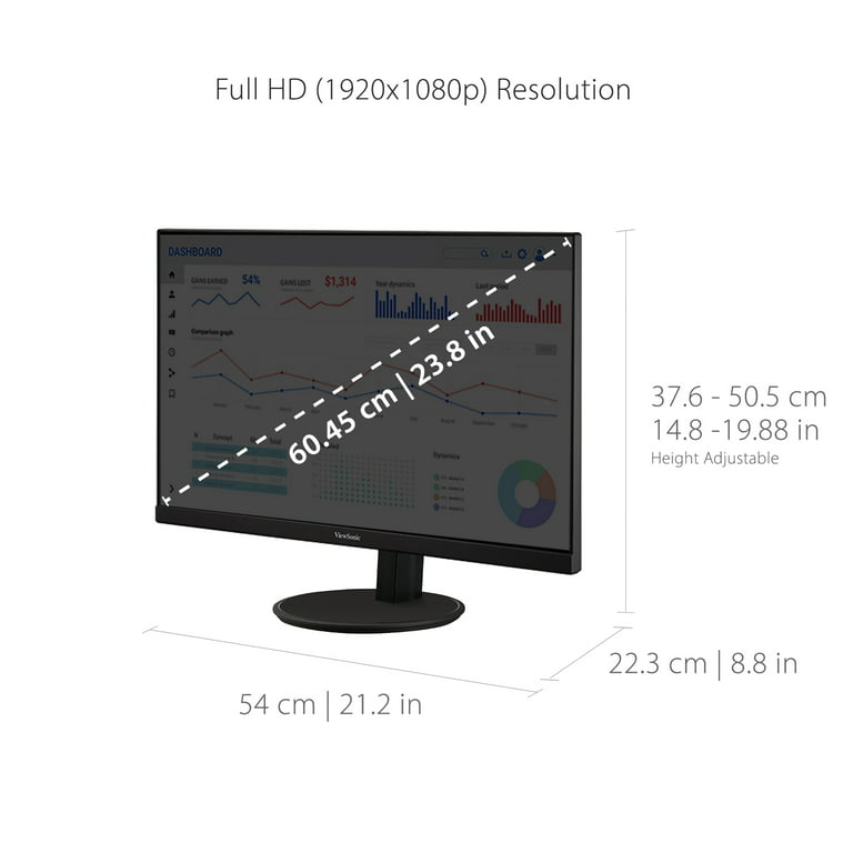 ViewSonic VA2447-MHJ, 24 1080p MVA Full Ergonomic Monitor with