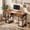 Rustic Brown, variant on Kelno 32 Inch Small Desk Computer Desk with 2 Fabric Drawer Storage Bag Iron Hook Gaming Writing Table, Rustic Brown