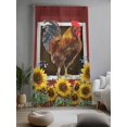 thumbnail image 2 of Sheer Curtains 84 Inches Long, Chicken Sunflowers Semi Sheer Curtains Light Filtering Window Treatment, Country Farm Animal Red Wooden Grain Privacy Voile Drapes for Living Room Bedroom 52x84 Inch, 2 of 7