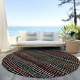 thumbnail image 6 of Addison Rugs Chantille Indoor/Outdoor Transitional Stripes Black Washable Round Rug, 8' x 8', 6 of 6