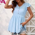 thumbnail image 4 of Mittory Womens Plus-Size Tunics Petal Short Sleeve Tops Summer V Neck Button Down Eyelet Shirts, 4 of 5
