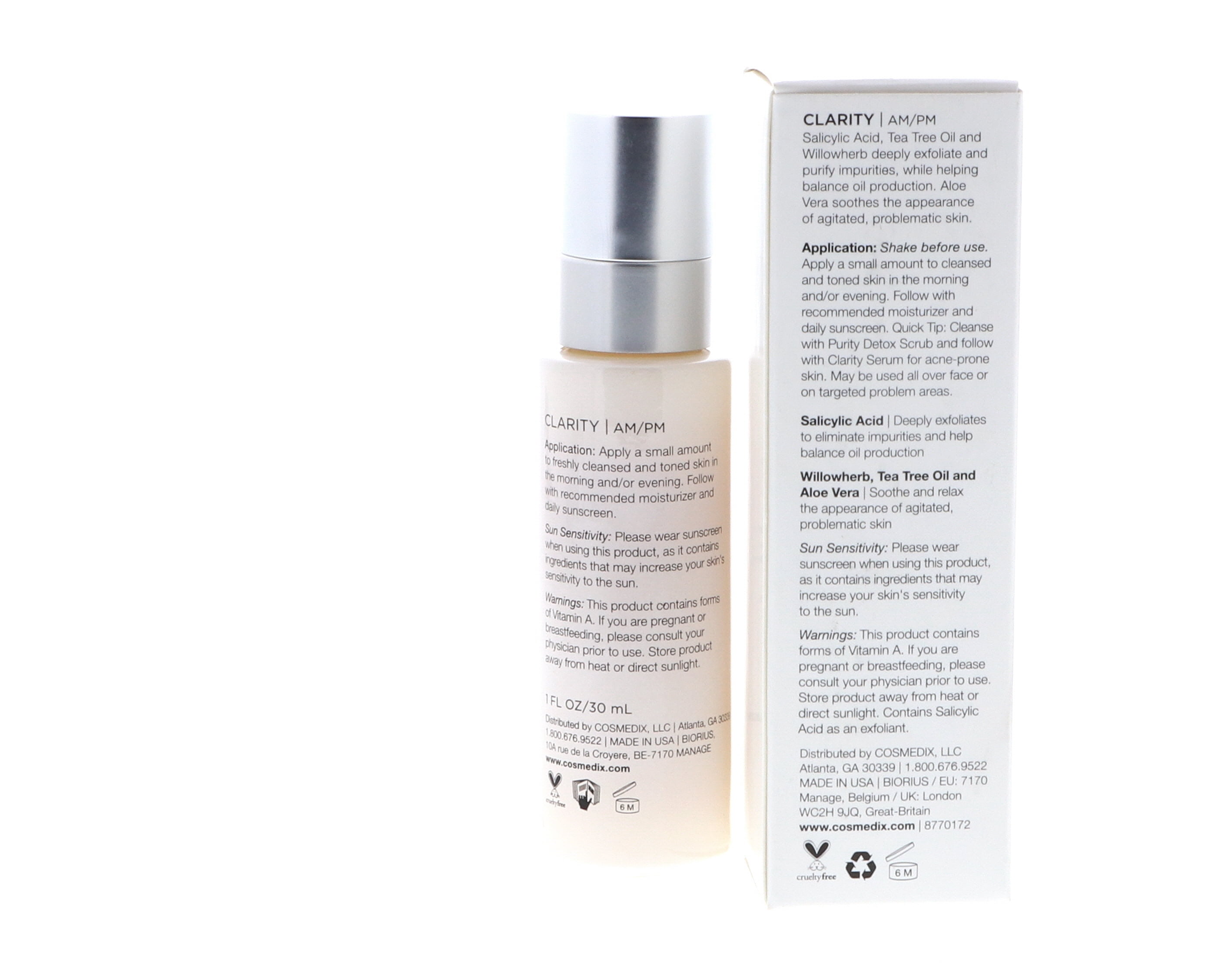 Clarity Skin-Clarifying Serum by CosMedix for Unisex - 1 oz Serum