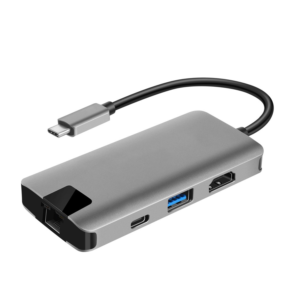 USBC Hub Aluminum Multiport Hub with 4K HDMI, Gigabit Adapter