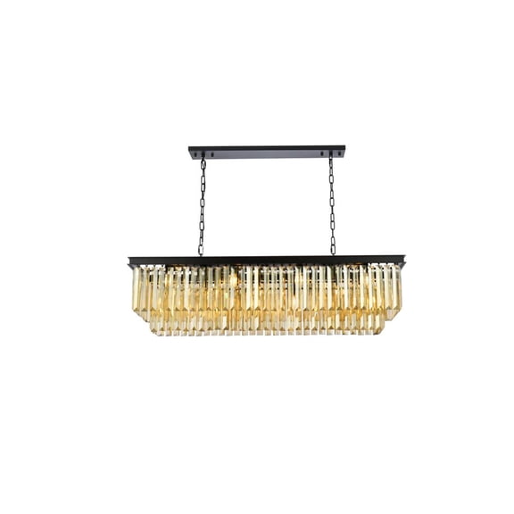 Urban Classic Sydney 12 light Matte Black Chandelier Golden Teak (Smoky) Royal Cut Crystal
