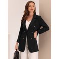 thumbnail image 2 of Chaqueta Clásica de Tabajo de Manga Larga con Botones y Solapa para Mujer Blacer Elegante Negro XL, 2 of 5