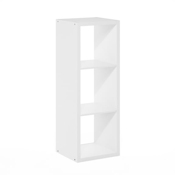 Furinno Cubicle Open Back Decorative Cube Storage Organizer in 3-Cube in White