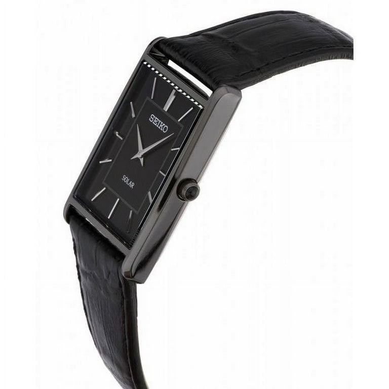 Seiko Men's Solar Black Dial Black Leather Watch SUP881 - Walmart.com