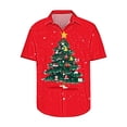 thumbnail image 2 of Men's Christmas Shirt Xmas Short Sleeve Shirts Novelty Santa Claus Printed Shirt Casual Button Down Blouse Christmas Tree Sweatshirt Funny Xmas Hawaiian Shirts Party Holiday Festive Tops, 2 of 4