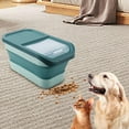 thumbnail image 5 of Linnome Large Airtight Dog Food Storage Container with Wheels & Hinged Lid, Foldable Pet Food Bin for 12-15kg Dry Kibble, Easy-Moving Animal Feed Organizer, 5 of 6
