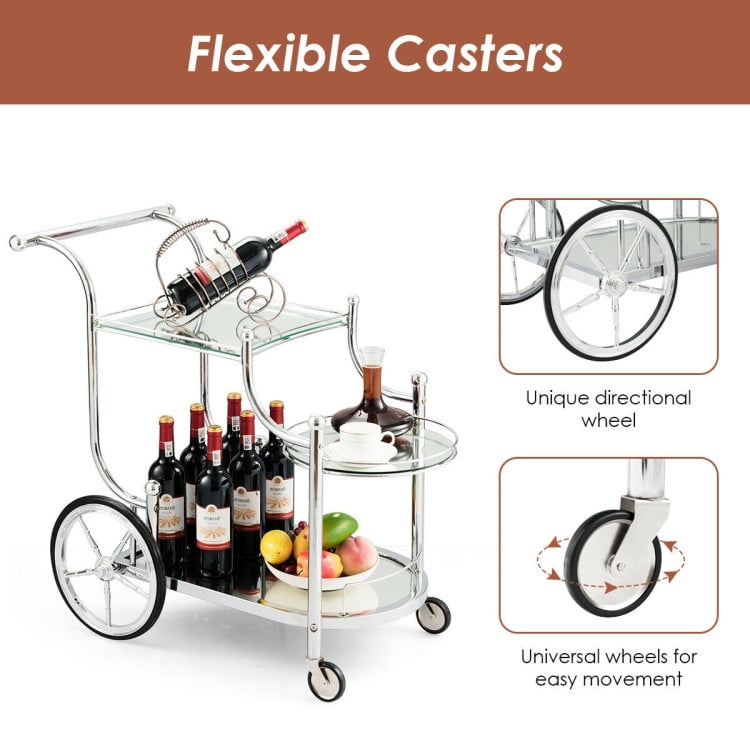 Finihen Rolling Cart, Kitchen Island Cart, Kitchen Rolling Bar Cart with Tempered Glass, for Kitchen, Dining Room Finihen Rolling Cart, Kitchen Island Cart, Kitchen Rolling Bar Cart with Tempered Glass, for Kitchen, Dining Room