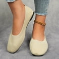 thumbnail image 5 of Domzle Women’s Ballet Flat Shoes Knit Dress Shoes Round Toe Slip On Ballerina Flats for Woman Low Wedge Comfort Soft Beige, 5 of 5