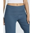 thumbnail image 3 of Real Essentials 3 Pack: Women's Ribbed Foldover Wide Leg Loose Capri Open Bottom Yoga Lounge Pants (Available in Plus), 3 of 5