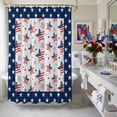 thumbnail image 4 of Independence Day Shower Curtain, 48" x 72", U.S. Flag Themed Cartoon Five-Pointed Stars Waterproof Bathroom Curtain Washable Shower Curtain Set with 12 Hooks, 4 of 9