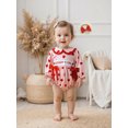 thumbnail image 6 of BemeyourBBs Baby Girl Valentine's Day Outfit Daddy's Girl Bubble Romper Heart Long Sleeve Bodysuit Bow Headband Newborn Spring Clothes, 6 of 9