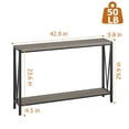 thumbnail image 5 of ChaoLink Grey Console Table, 42.9in Grey Entryway Table with Storage, Wood and Metal 2-Tier Narrow Long Sofa Table with Shelf, Behind Couch Table, Console Tablegrey, 5 of 8