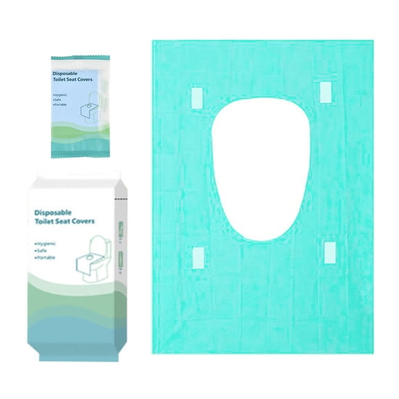Tear-Free Disposable Toilet Seat Covers 10 Packs, Extra-Large Waterproof Paper Hygienic Travel and Public Restroom Protection Comfortable for Hotels Airports Camping Use