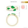 thumbnail image 4 of ANGARA Natural Three-Stone Pear Emerald Criss-Cross Ring in 14K Yellow Gold for Women (Size-6x4mm) | May Birthstone, Birthday, Anniversary, Jewelry Gift for Women | Natural Emerald Ring, 4 of 9