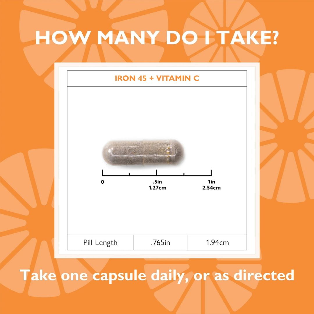 Celebrate Vitamins 45 mg Iron with Vitamin C Capsules - 90 count