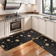 thumbnail image 3 of Kitchen Rugs Sets Of 2,Black Gold Sun Moon Cloud Pattern Anti Fatigue Kitchen Mat Rugs Non Slip Washable,Decorative Kitchen Floor Mats for Kitchen,Sink,Laundry,17"x47"+17"x47", 3 of 5