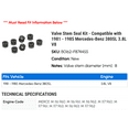 thumbnail image 2 of Valve Stem Seal Kit - Compatible with 1981 - 1985 Mercedes-Benz 380SL 3.8L V8 1982 1983 1984, 2 of 2