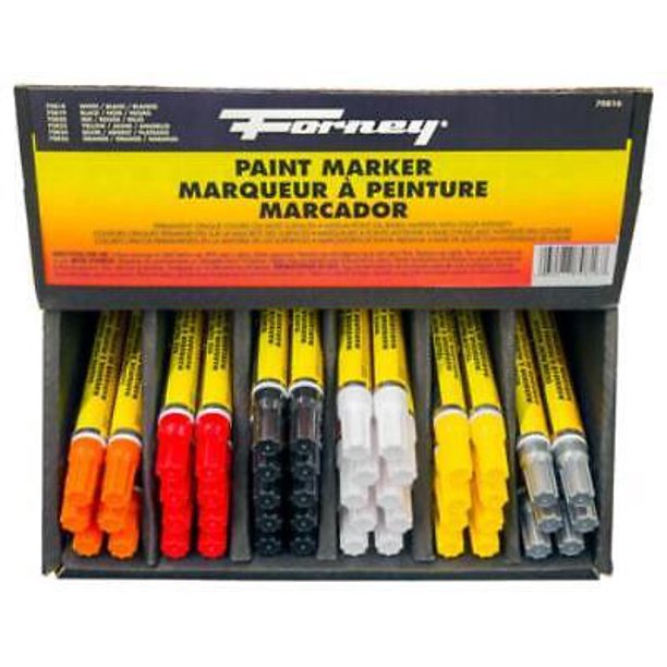 Forney 18 in. L x 6.5 in. W Black Paint Marker 48 pc.