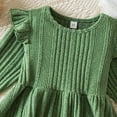 thumbnail image 4 of Zshosam Toddler Girl Dress Up Dresses Girls Dresses Kids Long Sleeve Crew Neck Dress Size 6T 7T,(Green 6-7 Years), 4 of 7