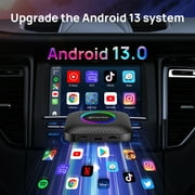 CarlinKit LED AI Box, CarPlay TV Box for Cars, 8+128GB with Android 13.0, Supports YouTube/Netflix, Wireless Apple CarPlay&Android Auto Adapter