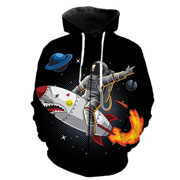 Sudadera con capucha y cremallera para hombre, diseño de astronauta de dibujos animados, con estampado 3D, ropa de calle moderna, manga larga, gran oferta 2024, informal, de gran tamaño, para primaver