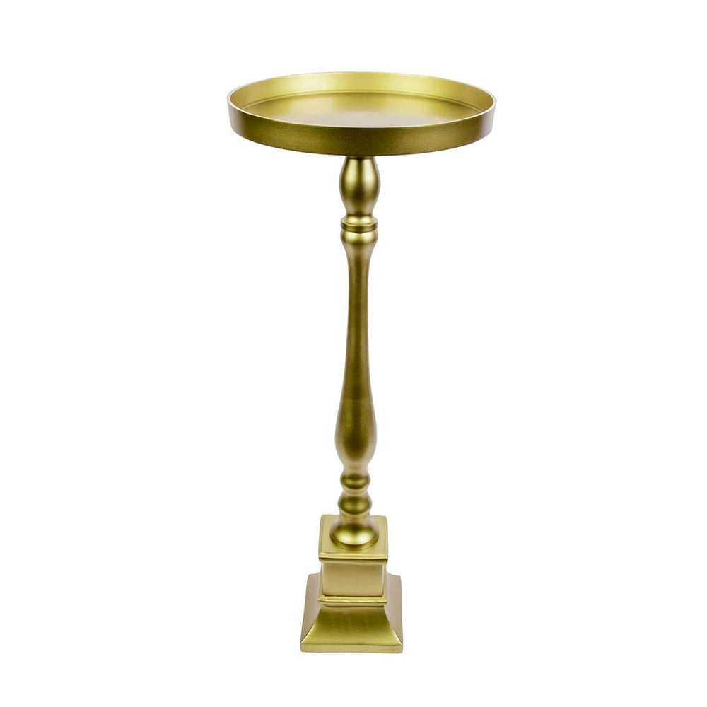 Koyal Wholesale Tall 27inch Gold Metal Floral Stand, Pedestal Vase