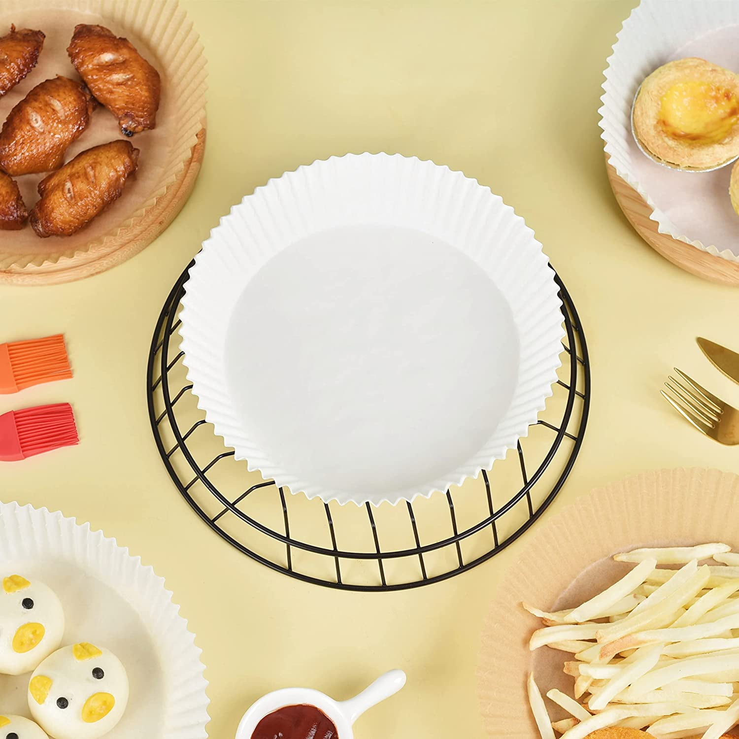 Buy Air Fryer Disposable Paper Liner, Round Airfryer Parchment Sheets
