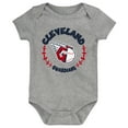 thumbnail image 4 of Newborn & Infant Red/White/Heather Gray Cleveland Guardians Biggest Little Fan 3-Pack Bodysuit Set, 4 of 4