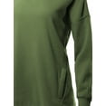 thumbnail image 4 of A2Y Women's Relaxed Fit Long Sleeve V-Neck Side Pocket Sweatshirt Light Olive 1XL, 4 of 6