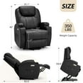 thumbnail image 6 of YODOLLA Power Lift Recliner Chair for Elderly, Electric Lift Chair Sofa with Side Pockets, USB & Type-C Ports, Black,PU Leather, 6 of 7