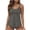 *Gray, variant on Women's Round Neck Flowy Tankini Swimsuit, 2-Piece Modest Swimwear with Flared Hem Top and Bottom, Adjustable Strap Bathing Suit Black,Women's Plus XXL