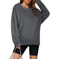 thumbnail image 1 of Chandail à Capuche Mode pour Femmes Automne 2023 Mode Décontractée Manches Longues Col Rond Chandail en Molleton Coupe Ample Chandail Tops 50 % de Réduction Liquidation Costumes Halloween/noël, 1 of 8
